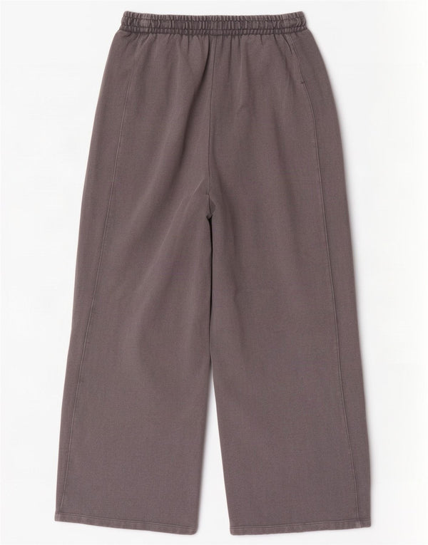 Zara Damen-Trainingshose mit weitem Bein, große graue Baumwolle