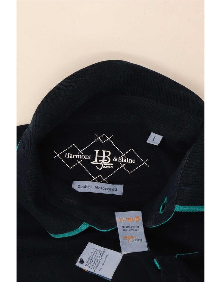 Harmont & Blaine Herren-Poloshirt, große marineblaue Baumwolle