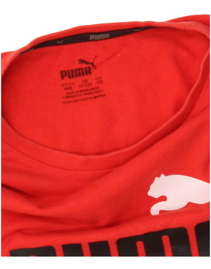 PUMA Mädchen Graphic T-Shirt Top 11-12 Jahre Rot