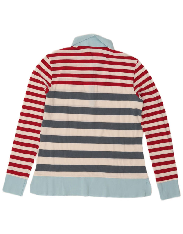 Lacoste Damen Langarm-Poloshirt, Größe 44, groß, mehrfarbig gestreift