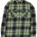 SUPERDRY Herren-Flanellhemd, klein, grün kariert, Baumwolle