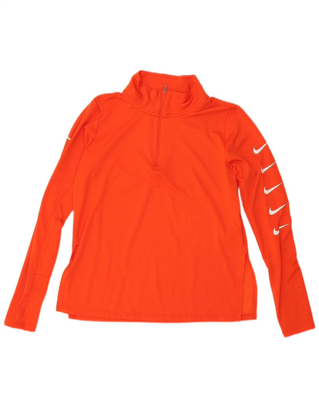 NIKE Damen Dri Fit Pullover-Trainingsanzugoberteil mit Reißverschluss, UK 14, Mittelorange
