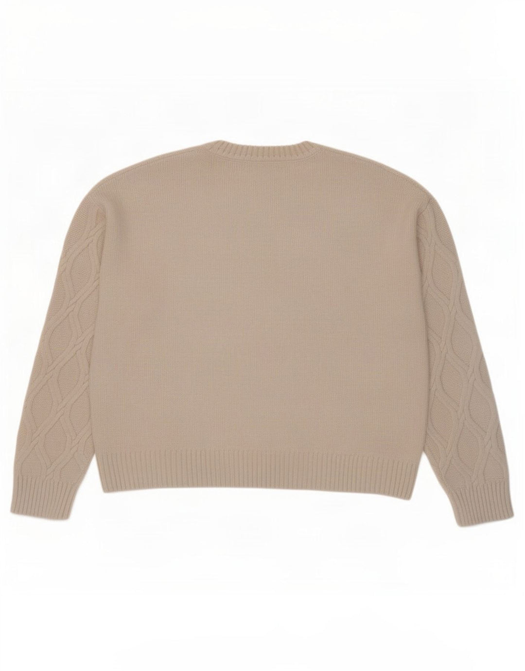 Marks & Spencer Damen-Pullover mit Rundhalsausschnitt, Gr. 14, Mittelbeige