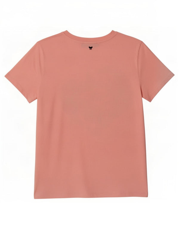 Max Mara Grafik-T-Shirt-Oberteil für Damen, UK 12, Mittelrosa mit Blumenmuster