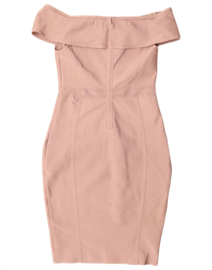 Schulterfreies, figurbetontes Damenkleid von Lipsy, Größe S, Rosa, Polyester