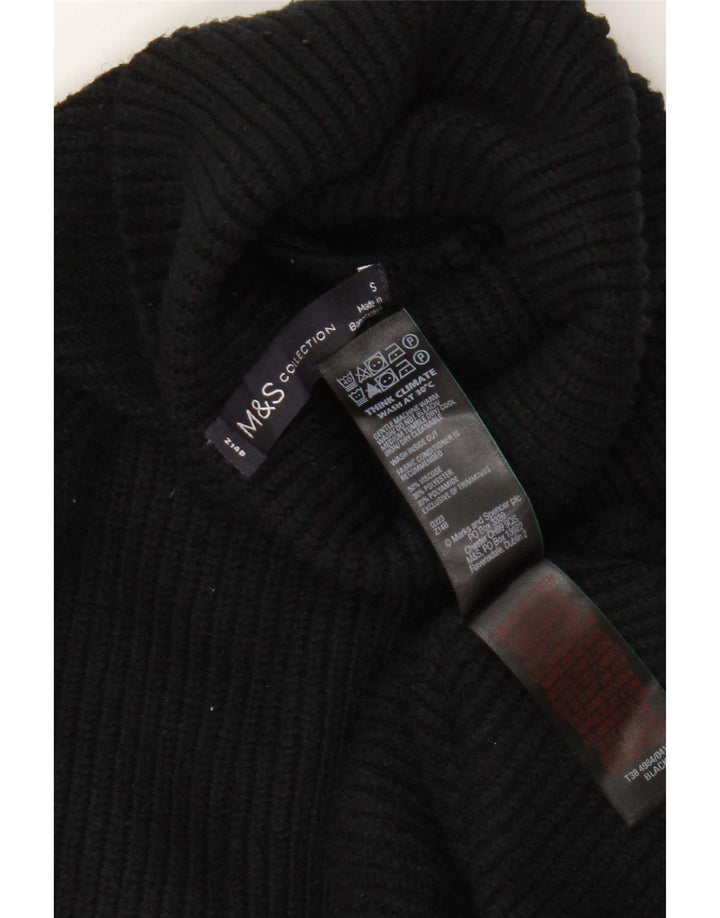 Marks & Spencer Rollkragenpullover für Damen, Gr. 10, Größe S, Schwarz, Viskose
