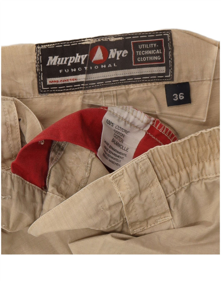 MURPHY & NYE Herren-Cargo-Shorts, W36, Größe L, Beige, Baumwolle