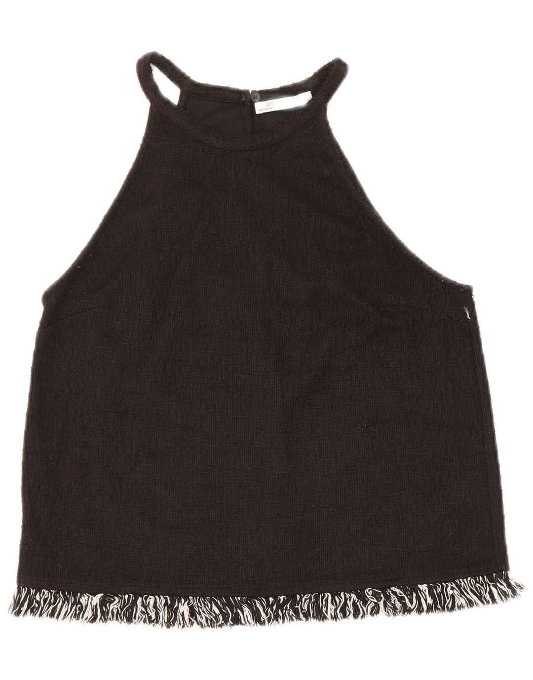 Zara Damen Trafaluc Crop Neckholder Top UK 10 Small Schwarz