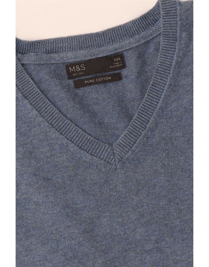 Marks & Spencer Herren Weste Tank Top 2XL Blau Baumwolle