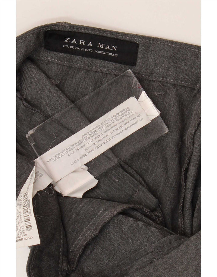 Zara Slim Chino-Hose für Herren, EU 40, Mittel W31 L28, Grau, Polyester