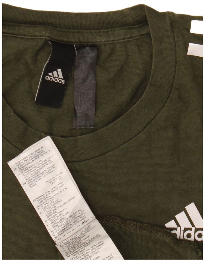 Adidas Herren T-Shirt Top Small Khaki Baumwolle