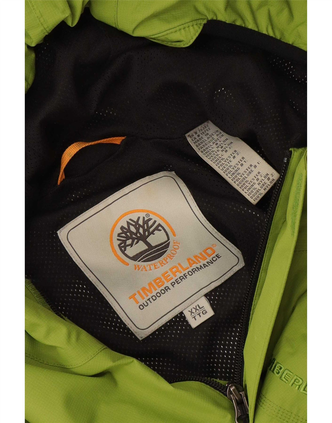 Timberland Herren-Regenjacke mit Kapuze, UK 44, 2XL, grünes Polyester