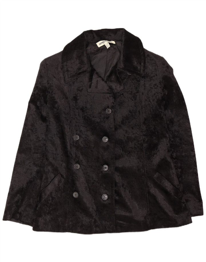 Sportstaff Damen-Blazer, zweireihig, Größe UK 14, Größe L, Schwarz, Polyester