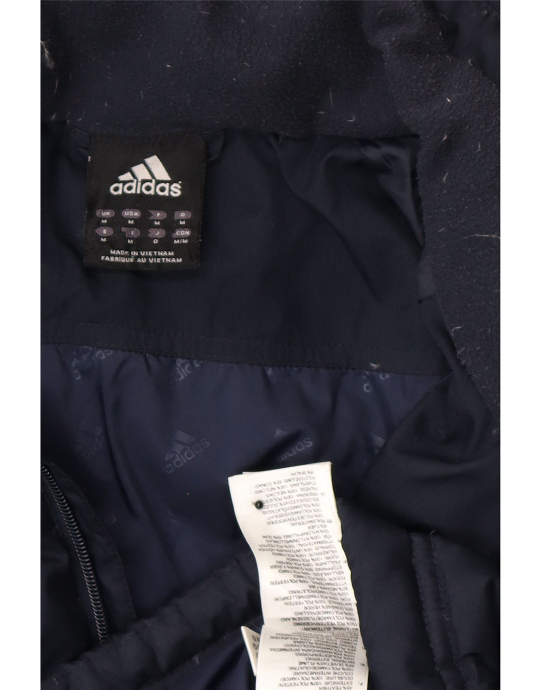 ADIDAS Mens Padded Jacket UK 38 Medium Navy Blue Polyamide Vintage Adidas and Second-Hand Adidas from Messina Hembry 