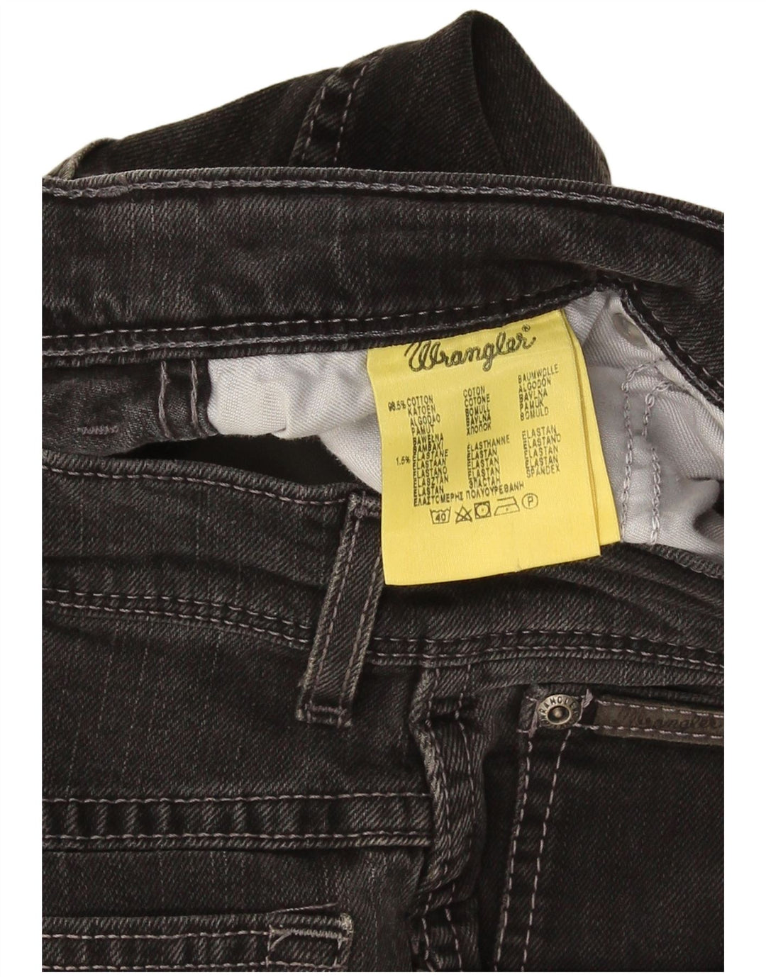 Wrangler Herren Texas Stretch Straight Jeans W32 L30 Schwarze Baumwolle
