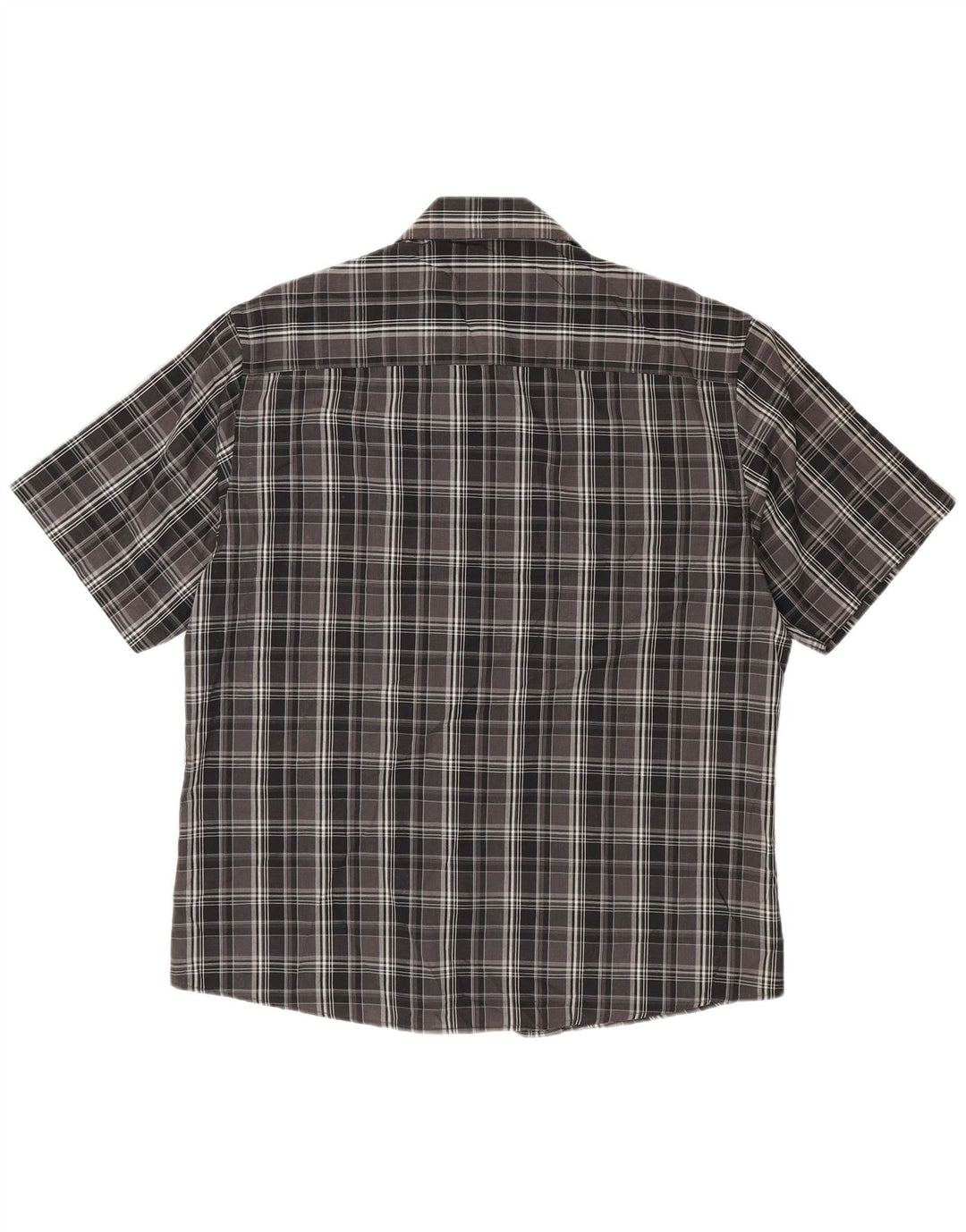 Pierre Cardin Herren-Kurzarmhemd XL, schwarz kariert, Polyester