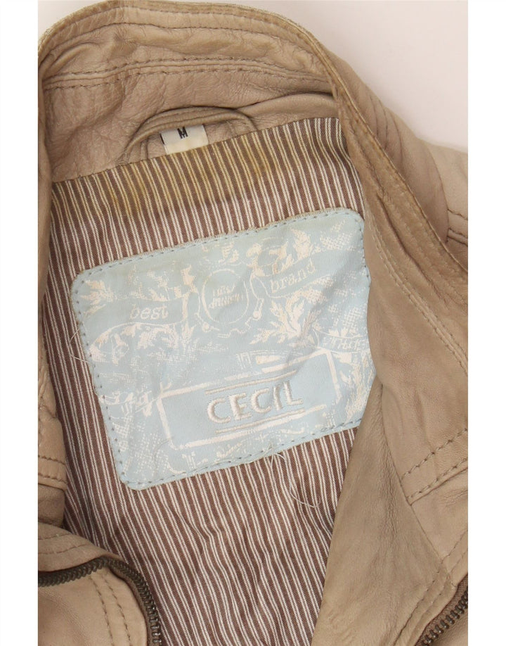 Cecil Damen Lederjacke UK 12 Mittelbraun