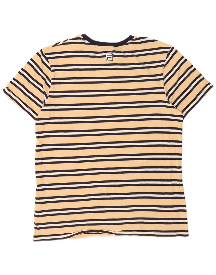 Fila Herren-T-Shirt mit Grafik, mittelgelb, gestreift, Baumwolle