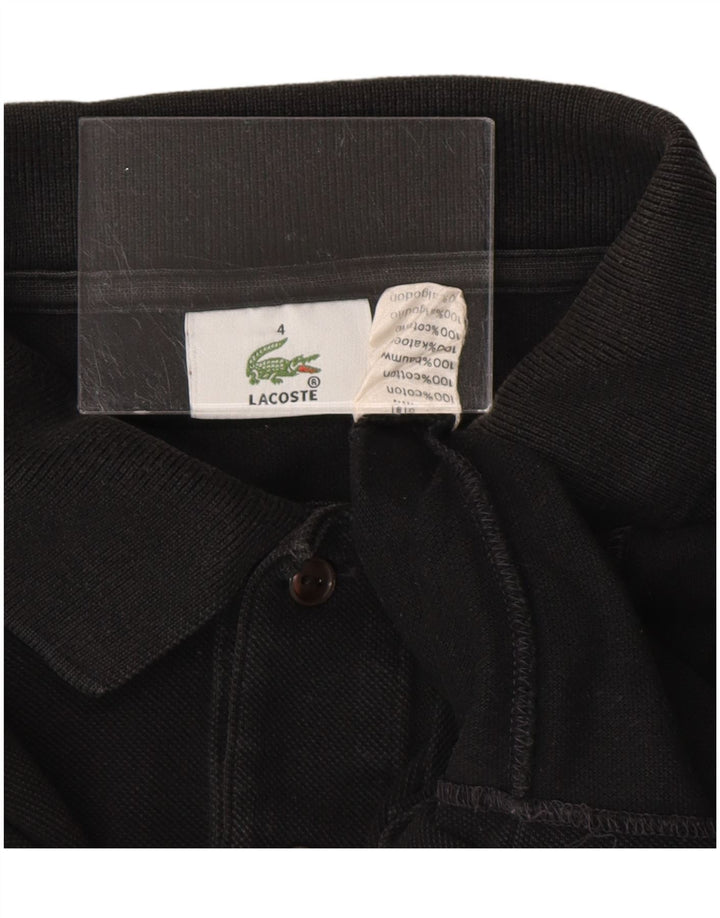 LACOSTE Herren-Poloshirt, Größe 4, mittelgroß, schwarze Baumwolle