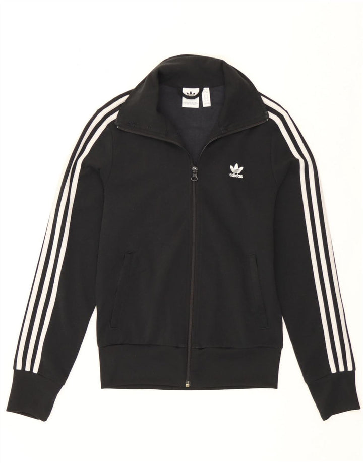 Adidas Damen Trainingsanzug Top Jacke UK 8 Small Schwarz Polyester