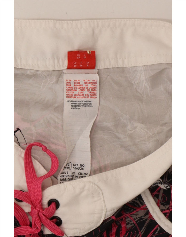 PUMA Damen Badeshorts mit abstraktem Muster, UK 8, Größe S, Mehrfarbig