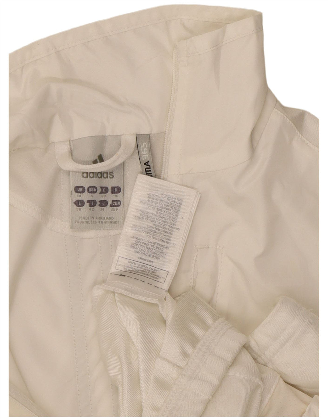 ADIDAS Damen Clima 365 Trainingsanzug Top Jacke UK 10 Small Weiß Polyester