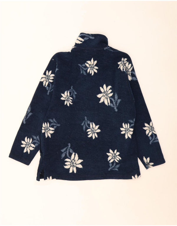 Conte of Florence Damen-Fleecepullover UK 14 Mittel Marineblau mit Blumenmuster