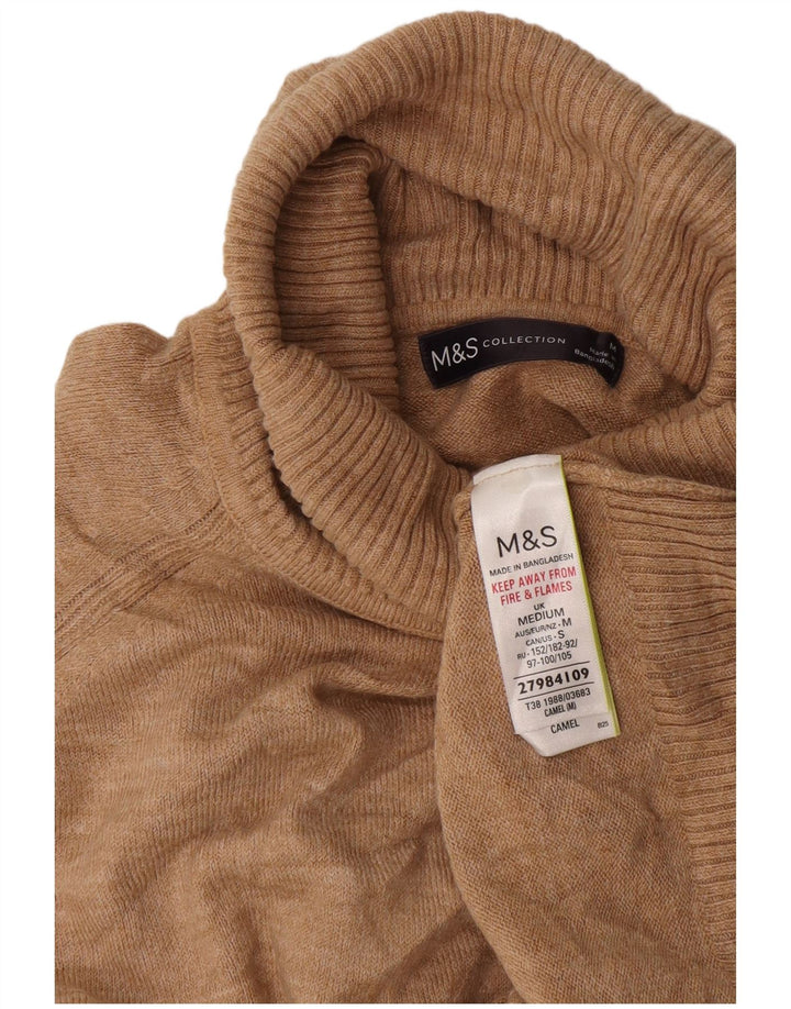 Marks & Spencer Rollkragenpullover für Damen, UK 14, Mittelbeige, Acryl