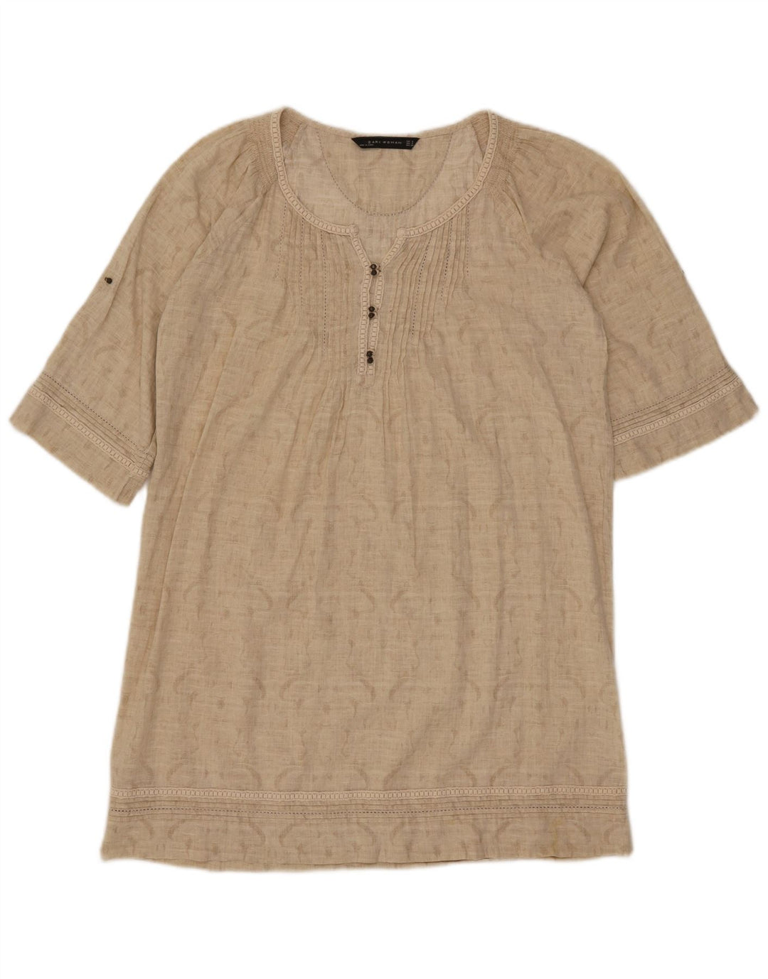 Zara Damen Übergroßes Zeltkleid UK 10 Small Beige