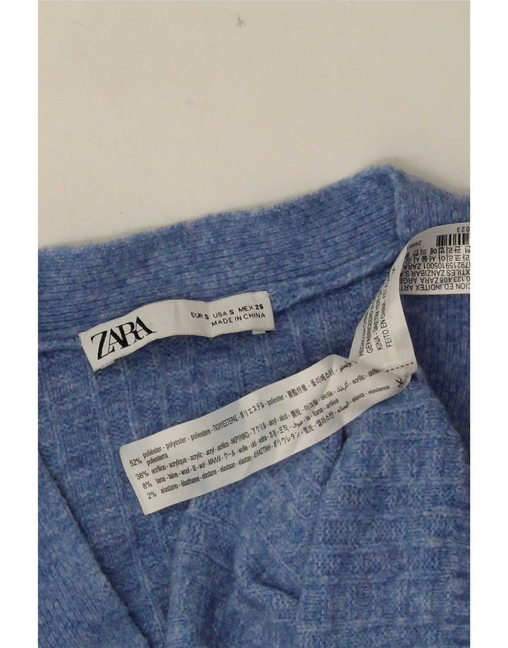 Zara Damen-Strickjacke in Übergröße, Gr. 10, Größe S, Blau, Polyester