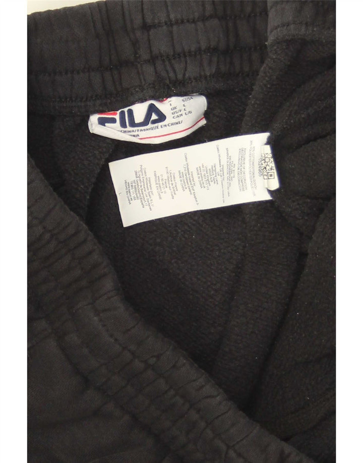 Fila Herren-Trainingshose, Jogginghose, groß, schwarze Baumwolle
