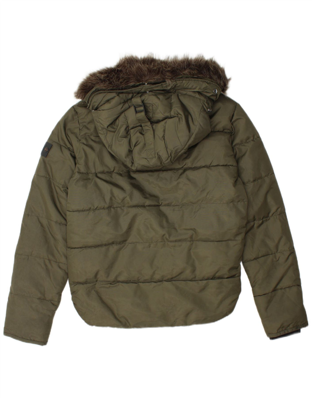 SUPERDRY wattierte Herrenjacke mit Kapuze, UK 36, Small, Khaki, Nylon