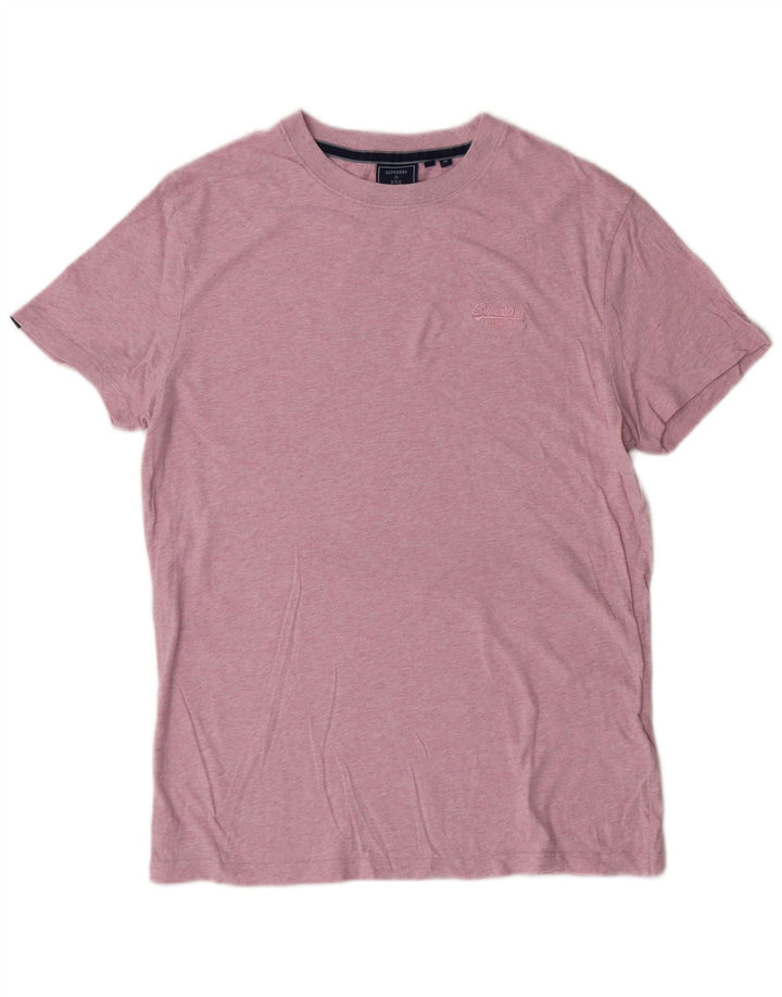 SUPERDRY Herren T-Shirt-Oberteil aus mittelrosa Baumwolle