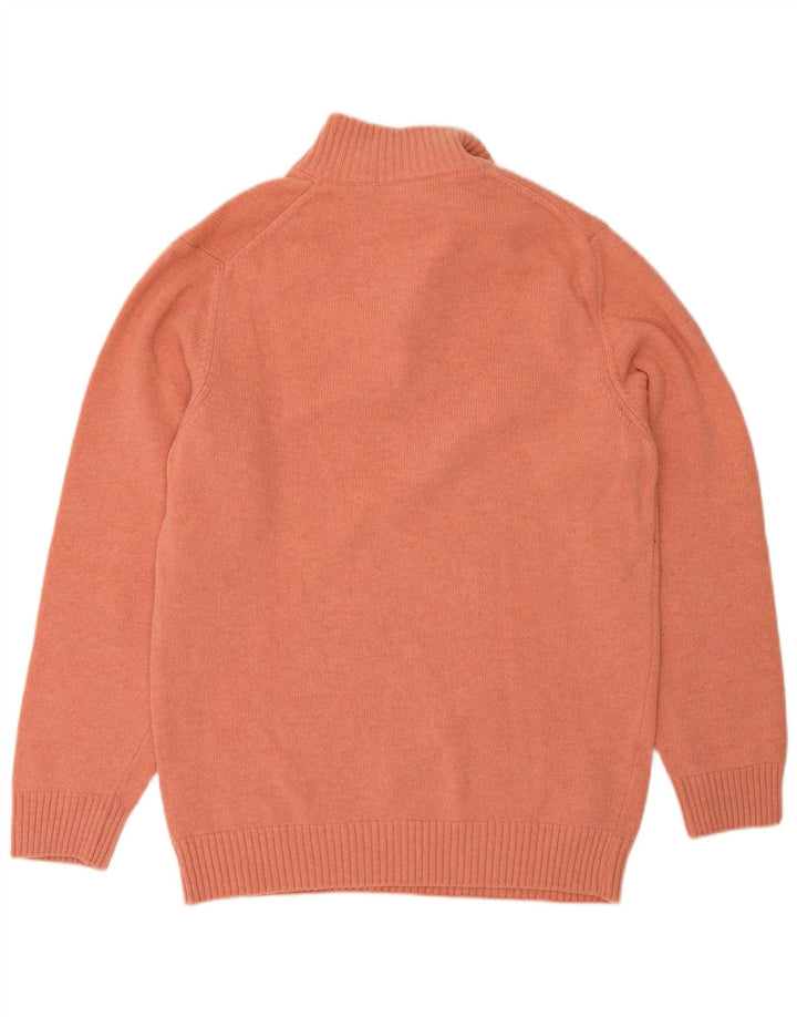 Sergio Tacchini Herren-Pullover mit Reißverschluss am Hals, mittelorange Wolle