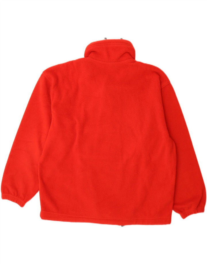 KAPPA Herren-Fleecepullover mit Knopfkragen, mittelrot