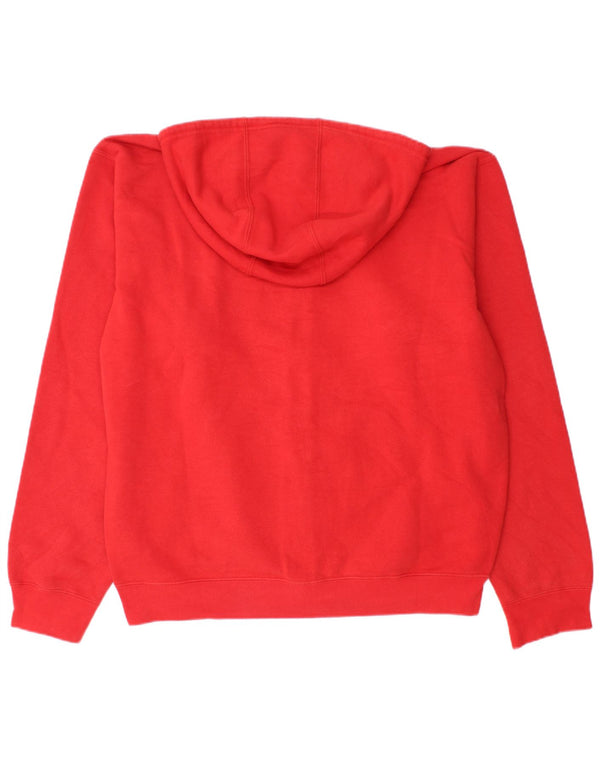 RUSSELL ATHLETIC Mens Graphic Zip Hoodie Sweater Large Red Cotton