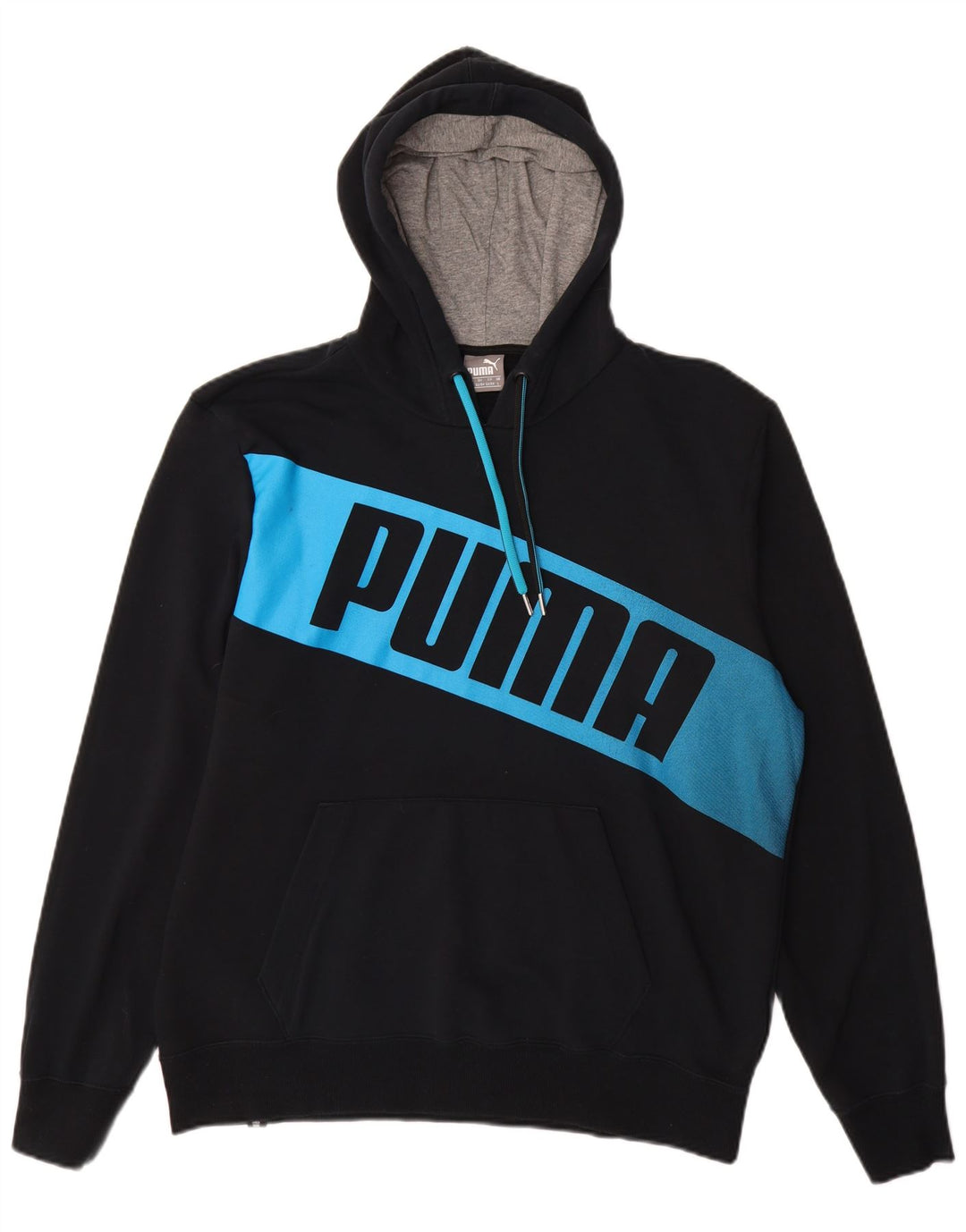 PUMA Herren Graphic Hoodie Pullover Large Schwarz Colourblock Baumwolle