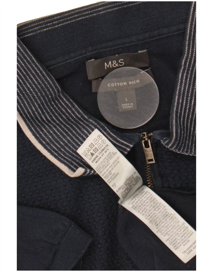 Marks & Spencer Herren-Poloshirt, große marineblaue Baumwolle