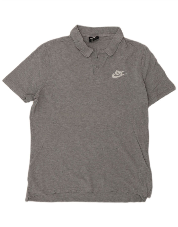 Nike Herren-Poloshirt, groß, grau gefleckte Baumwolle