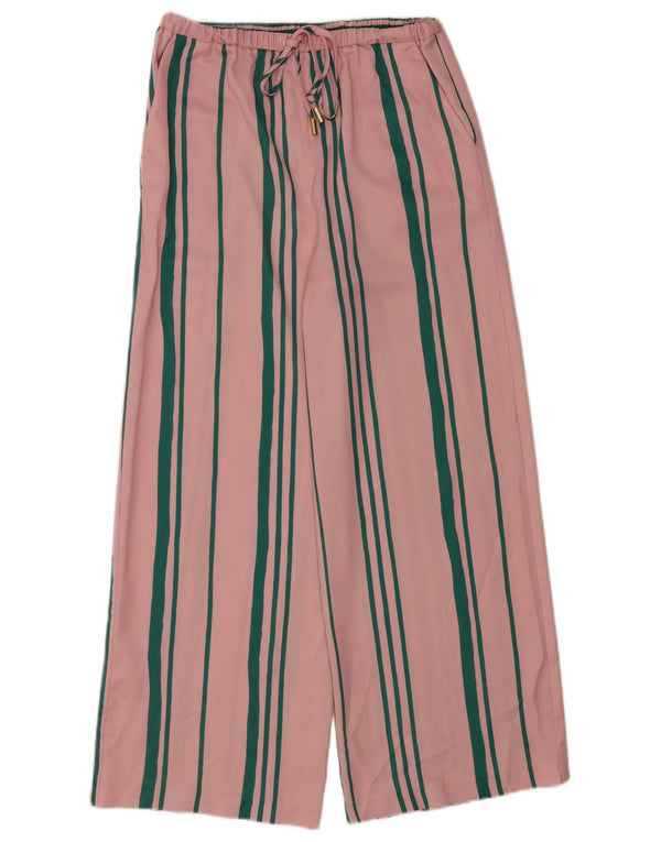 Topshop Damen-Hose mit hoher Taille und weitem Bein, UK 8, Größe S, W26, L28, rosa gestreift