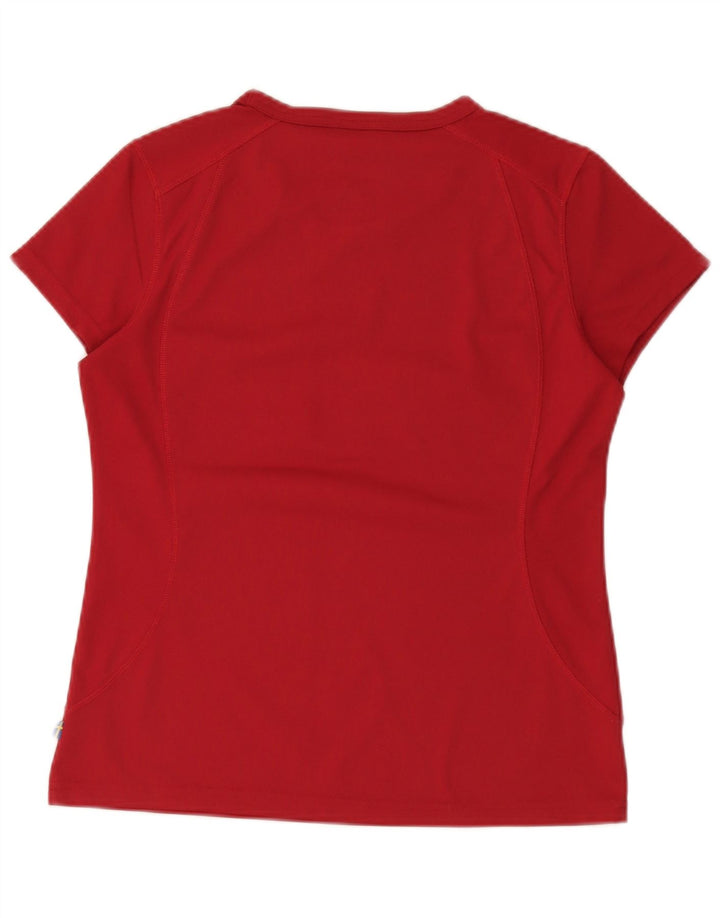 Fjall Raven Damen T-Shirt Top UK 14 Medium Burgund Polyester