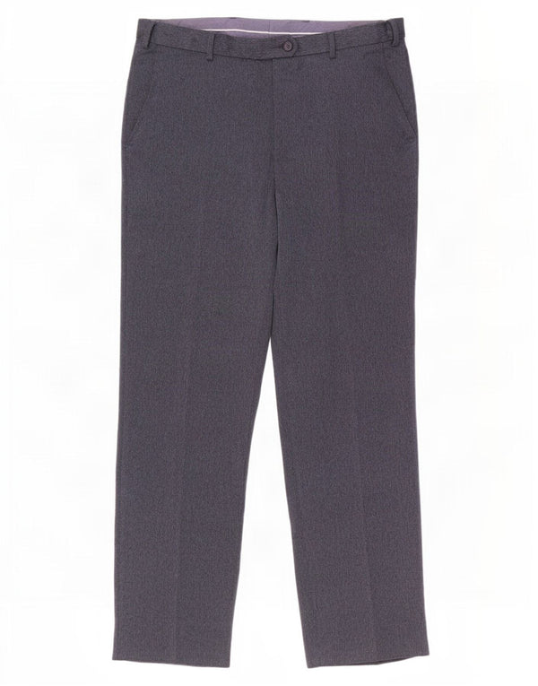 Marks & Spencer Herren-Anzughose, normal, W36, L33, blaues Fischgrätenmuster