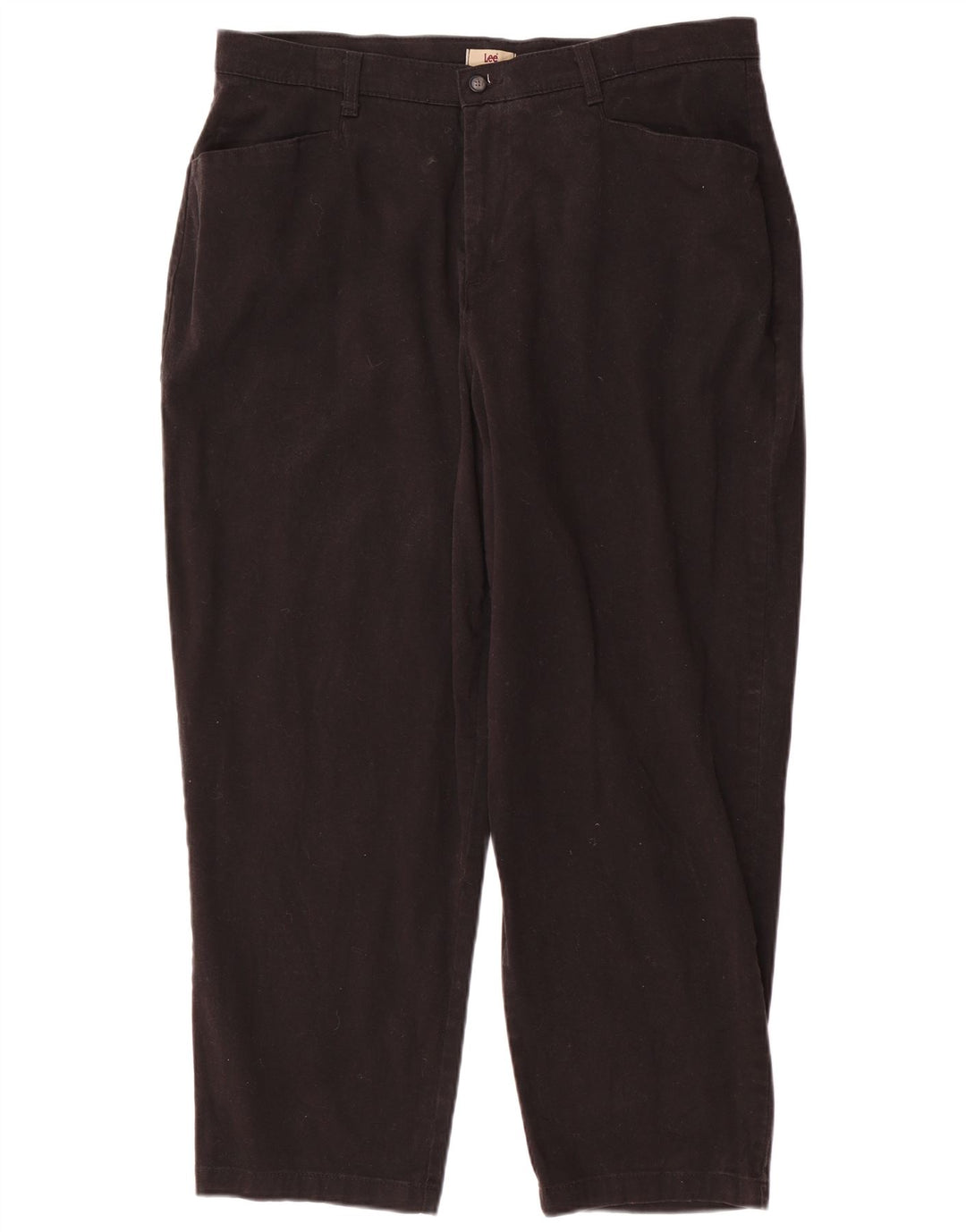 Lee Damen Crop Casual Hose US 18 2XL W38 L28 Schwarze Baumwolle