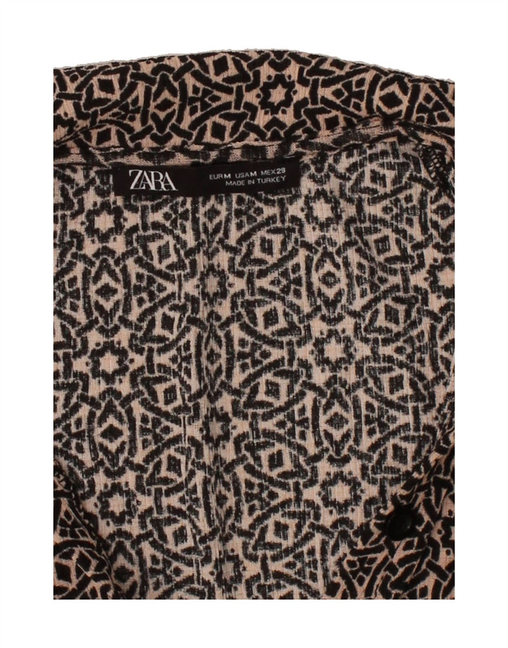 ZARA Womens Pullover Shirt UK 14 Medium Beige Paisley Vintage Zara and Second-Hand Zara from Messina Hembry 