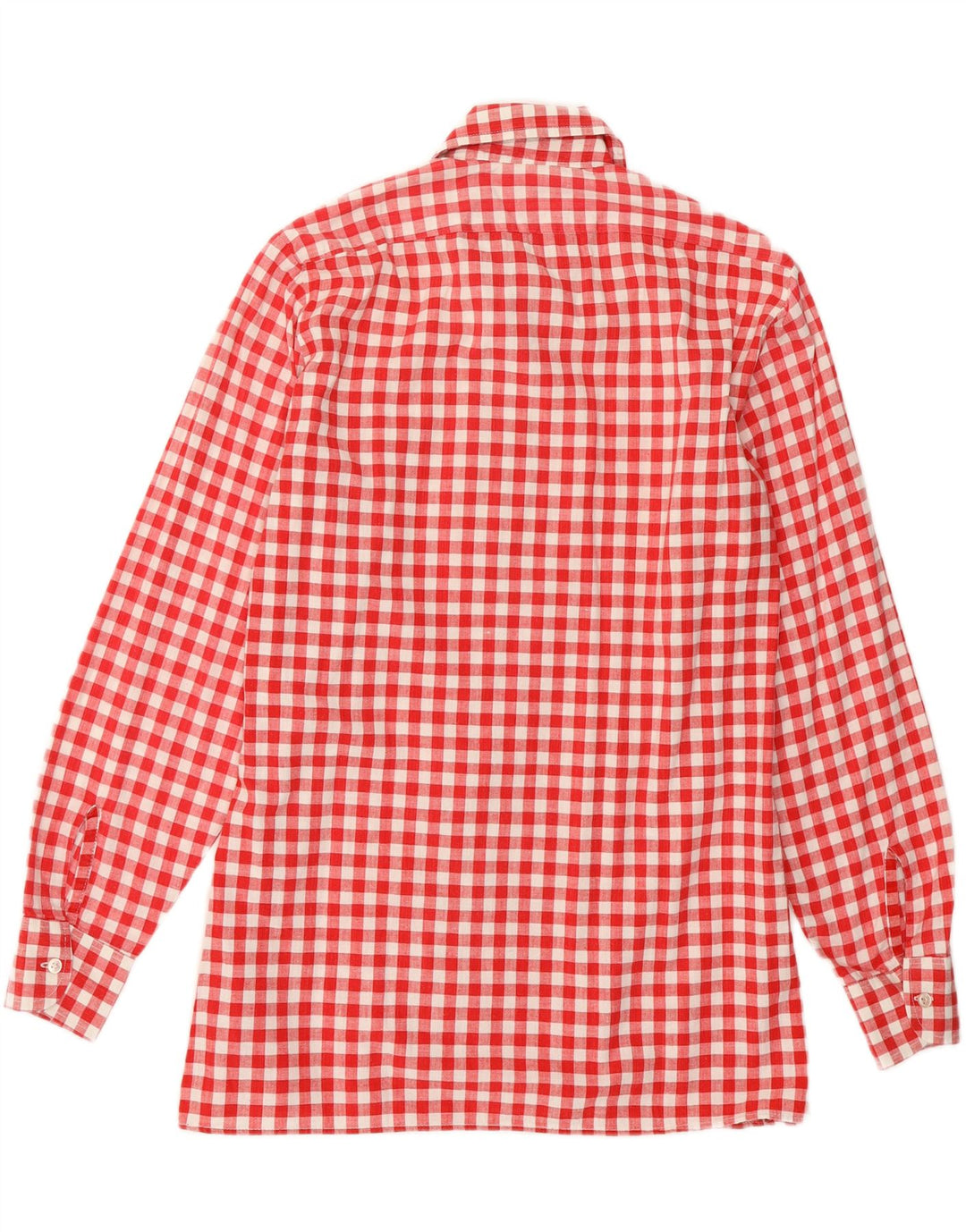 VINTAGE Mens Shirt Size 40 Medium Red Gingham Vintage Vintage and Second-Hand Vintage from Messina Hembry 