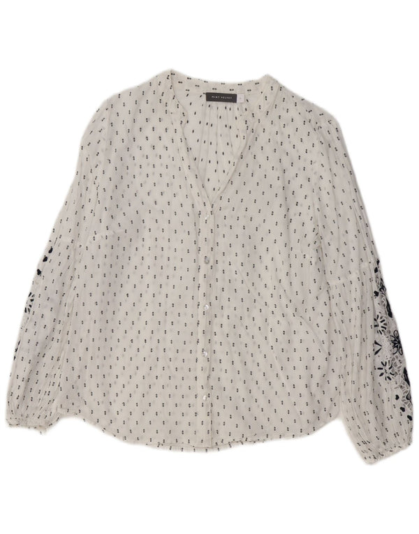 MINT VELVET Damen-Hemdbluse mit Grafik, UK 44, Größe L, weiß, geblümt, Baumwolle