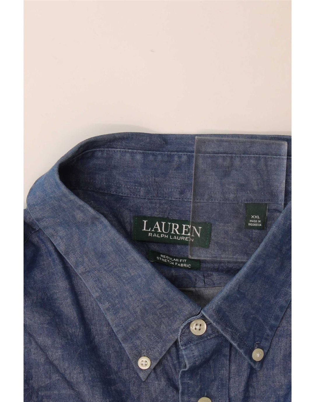 Ralph Lauren Herren-Hemd mit normaler Passform, 2XL, Marineblau mit Blumenmuster, Elasthan