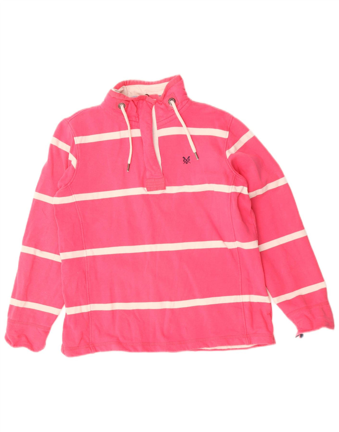Crew Clothing Damen-Sweatshirt in Übergröße, Gr. 10, Größe S, Rosa, gestreift