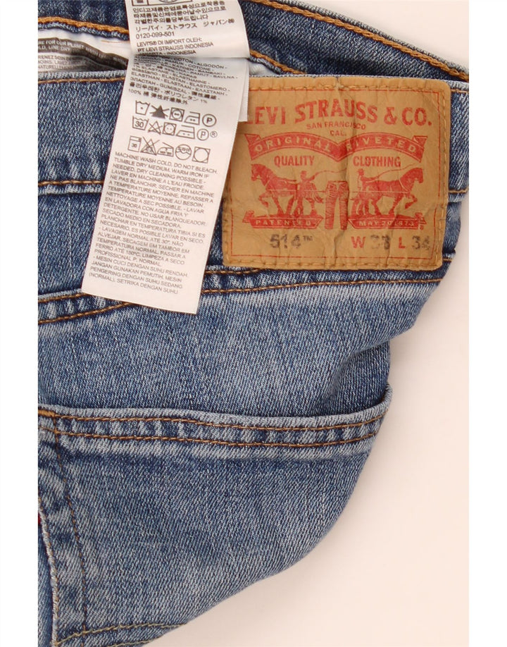 LEVI'S Herren 514 Straight Jeans W38 L34 Blaue Baumwolle
