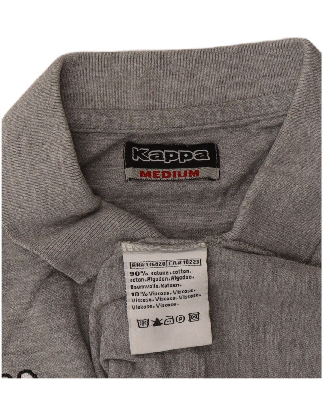KAPPA Mens Polo Shirt Medium Grey Cotton